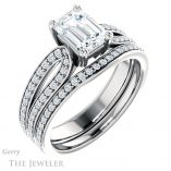 Emerald Cut Forever One Moissanite Engagement Ring #GTJ991-emerald-fb-w 6 Emerald Cut Forever Brilliant Moissanite Engagement Ring #GTJ991-emerald-fb-w