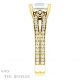 Emerald Cut Forever One Moissanite Engagement Ring #GTJ991-emerald-fb-y 3 Emerald Cut Forever Brilliant Moissanite Engagement Ring #GTJ991-emerald-fb-y