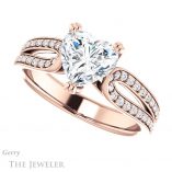Heart Shaped Forever One Moissanite Engagement Ring #GTJ991-heart-fb-r 5 Heart Shaped Forever Brilliant Moissanite Engagement Ring #GTJ991-heart-fb-r
