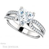 Heart Shaped Forever One Moissanite Engagement Ring #GTJ991-heart-fb-w 5 Heart Shaped Forever Brilliant Moissanite Engagement Ring #GTJ991-heart-fb-w