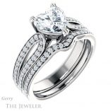 Heart Shaped Forever One Moissanite Engagement Ring #GTJ991-heart-fb-w 6 Heart Shaped Forever Brilliant Moissanite Engagement Ring #GTJ991-heart-fb-w