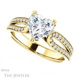 Heart Shaped Forever One Moissanite Engagement Ring #GTJ991-heart-fb-y 5 Heart Shaped Forever Brilliant Moissanite Engagement Ring #GTJ991-heart-fb-y