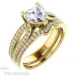 Heart Shaped Forever One Moissanite Engagement Ring #GTJ991-heart-fb-y 6 Heart Shaped Forever Brilliant Moissanite Engagement Ring #GTJ991-heart-fb-y