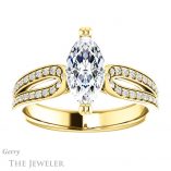 Marquise Cut Forever One Moissanite Engagement Ring #GTJ991-marquise-fb-y 1 Marquise Cut Forever Brilliant Moissanite Engagement Ring #GTJ991-marquise-fb-y