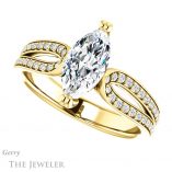 Marquise Cut Forever One Moissanite Engagement Ring #GTJ991-marquise-fb-y 5 Marquise Cut Forever Brilliant Moissanite Engagement Ring #GTJ991-marquise-fb-y