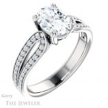 Oval Shaped Forever One Moissanite Engagement Ring #GTJ991-oval-fo-w