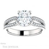 Oval Shaped Forever One Moissanite Engagement Ring #GTJ991-oval-fo-w