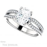 Oval Shaped Forever One Moissanite Engagement Ring #GTJ991-oval-fo-w