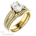 Oval Shaped Forever One Moissanite Engagement Ring #GTJ991-oval-fo-y 6 Oval Shaped Forever One Moissanite Engagement Ring #GTJ991-oval-fo-y