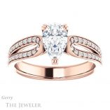 Pear Shaped Forever One Moissanite Engagement Ring #GTJ991-pear-fb-r 1 Pear Shaped Forever Brilliant Moissanite Engagement Ring #GTJ991-pear-fb-r