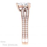 Pear Shaped Forever One Moissanite Engagement Ring #GTJ991-pear-fb-r 3 Pear Shaped Forever Brilliant Moissanite Engagement Ring #GTJ991-pear-fb-r