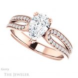 Pear Shaped Forever One Moissanite Engagement Ring #GTJ991-pear-fb-r 5 Pear Shaped Forever Brilliant Moissanite Engagement Ring #GTJ991-pear-fb-r