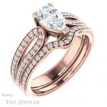 Pear Shaped Forever One Moissanite Engagement Ring #GTJ991-pear-fb-r 6 Pear Shaped Forever Brilliant Moissanite Engagement Ring #GTJ991-pear-fb-r