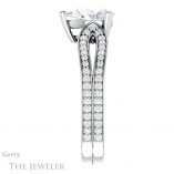 Pear Shaped Forever One Moissanite Engagement Ring #GTJ991-pear-fb-w 3 Pear Shaped Forever Brilliant Moissanite Engagement Ring #GTJ991-pear-fb-w