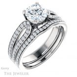 Round Cut Forever One Moissanite Engagement Ring #GTJ991-round-fo-w 6 Round Cut Forever One Moissanite Engagement Ring #GTJ991-round-fo-w