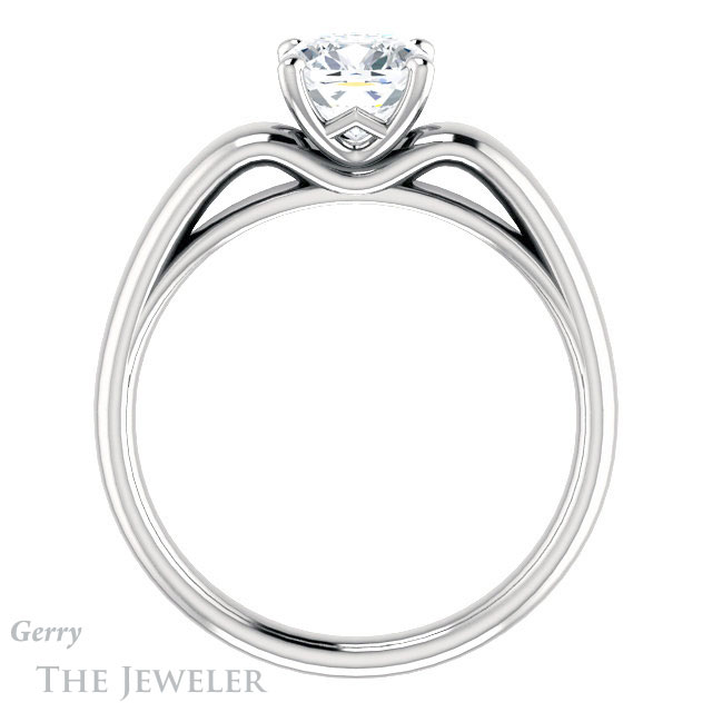 Cushion Cut Forever One Moissanite Engagement Ring #GTJ993-cushion-fo-w 2 Cushion Cut Forever One Moissanite Engagement Ring #GTJ993-cushion-fo-w