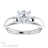 Cushion Cut Forever One Moissanite Engagement Ring #GTJ993-cushion-fo-w 1 Cushion Cut Forever One Moissanite Engagement Ring #GTJ993-cushion-fo-w