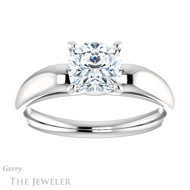 Cushion Cut Forever One Moissanite Engagement Ring #GTJ993-cushion-fo-w 1 Cushion Cut Forever One Moissanite Engagement Ring #GTJ993-cushion-fo-w