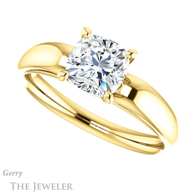 Cushion Cut Forever One Moissanite Engagement Ring #GTJ993-cushion-fo-y 5 Cushion Cut Forever One Moissanite Engagement Ring #GTJ993-cushion-fo-y