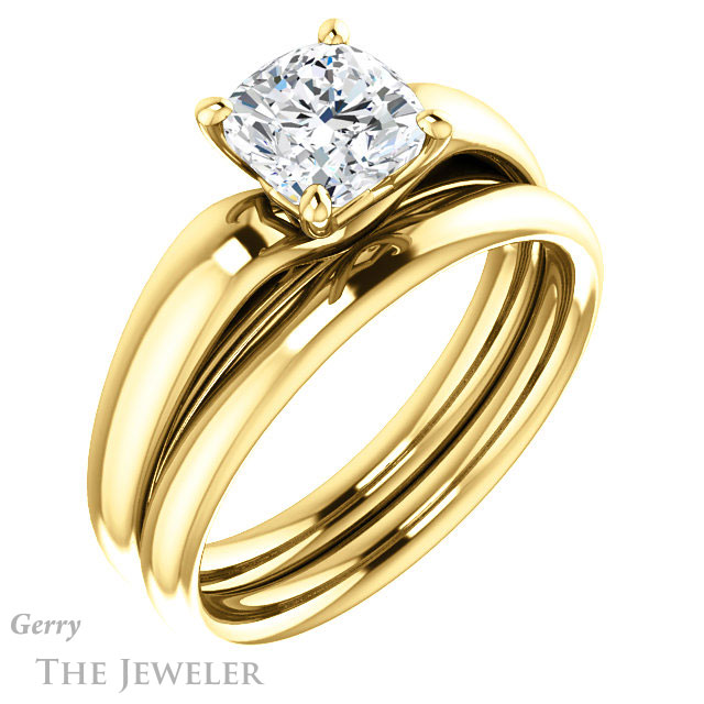 Cushion Cut Forever One Moissanite Engagement Ring #GTJ993-cushion-fo-y 6 Cushion Cut Forever One Moissanite Engagement Ring #GTJ993-cushion-fo-y