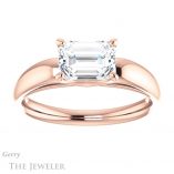 Emerald Cut Forever One Moissanite Engagement Ring #GTJ993-emerald-fb-r 1 Emerald Cut Forever Brilliant Moissanite Engagement Ring #GTJ993-emerald-fb-r