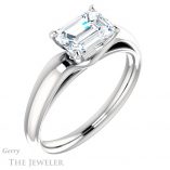 Emerald Cut Forever One Moissanite Engagement Ring #GTJ993-emerald-fb-w 4 Emerald Cut Forever Brilliant Moissanite Engagement Ring #GTJ993-emerald-fb-w