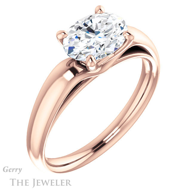 Oval Shaped Forever One Moissanite Engagement Ring #GTJ993-oval-fo-r 4 Oval Shaped Forever One Moissanite Engagement Ring #GTJ993-oval-fo-r