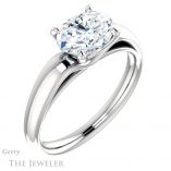 Oval Shaped Forever One Moissanite Engagement Ring #GTJ993-oval-fo-w