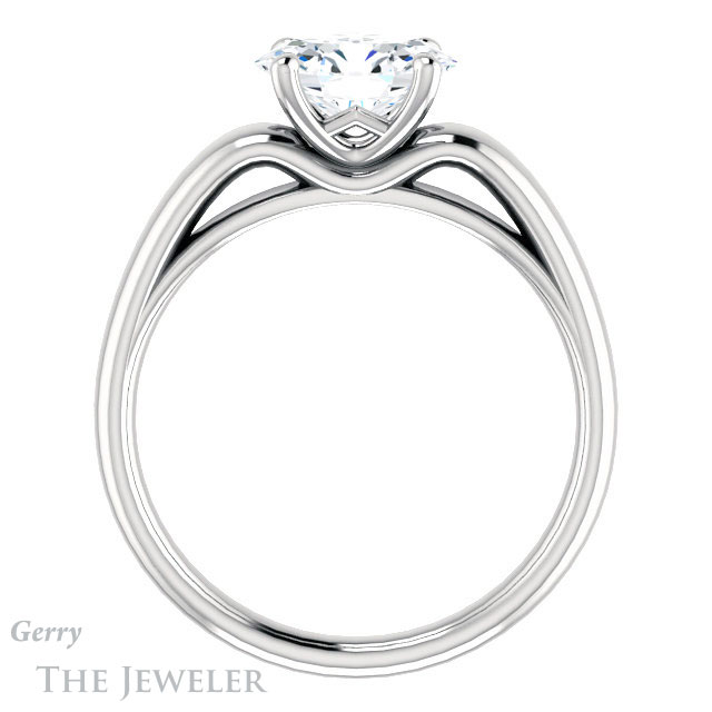 Oval Shaped Forever One Moissanite Engagement Ring #GTJ993-oval-fo-w