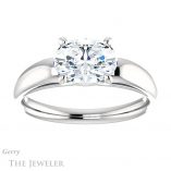 Oval Shaped Forever One Moissanite Engagement Ring #GTJ993-oval-fo-w