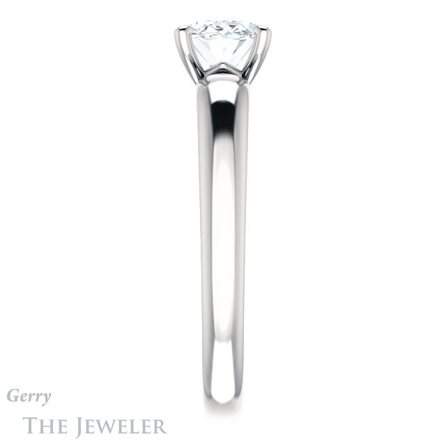 Oval Shaped Forever One Moissanite Engagement Ring #GTJ993-oval-fo-w