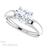 Oval Shaped Forever One Moissanite Engagement Ring #GTJ993-oval-fo-w