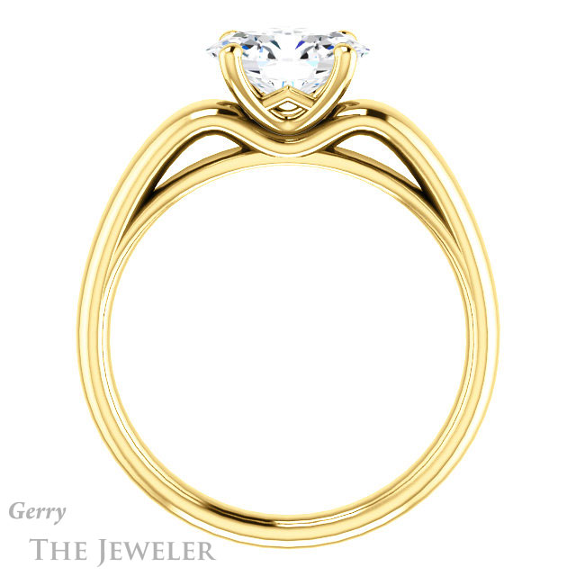 Oval Shaped Forever One Moissanite Engagement Ring #GTJ993-oval-fo-y 2 Oval Shaped Forever One Moissanite Engagement Ring #GTJ993-oval-fo-y