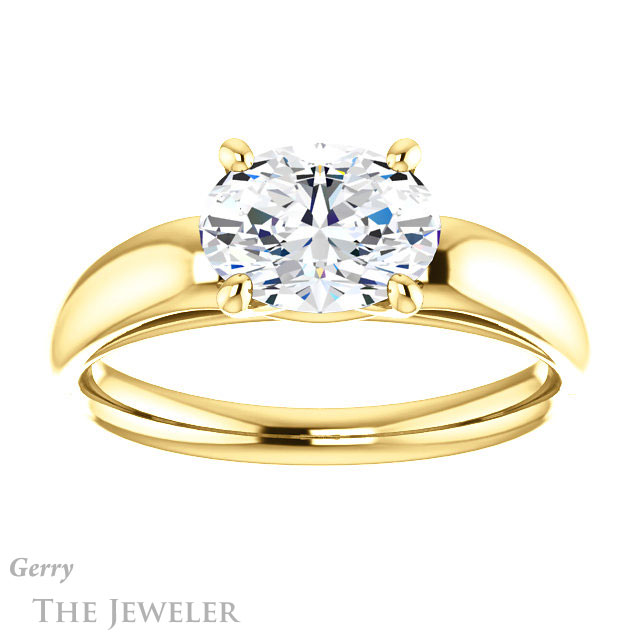 Oval Shaped Forever One Moissanite Engagement Ring #GTJ993-oval-fo-y 1 Oval Shaped Forever One Moissanite Engagement Ring #GTJ993-oval-fo-y