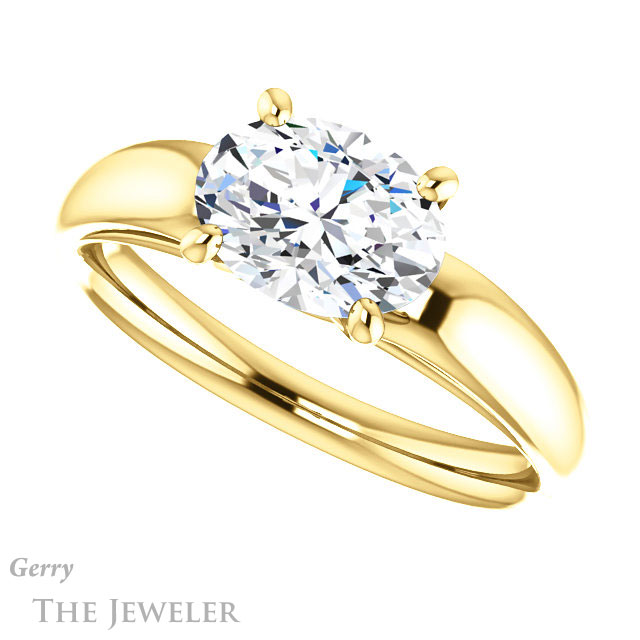 Oval Shaped Forever One Moissanite Engagement Ring #GTJ993-oval-fo-y 5 Oval Shaped Forever One Moissanite Engagement Ring #GTJ993-oval-fo-y