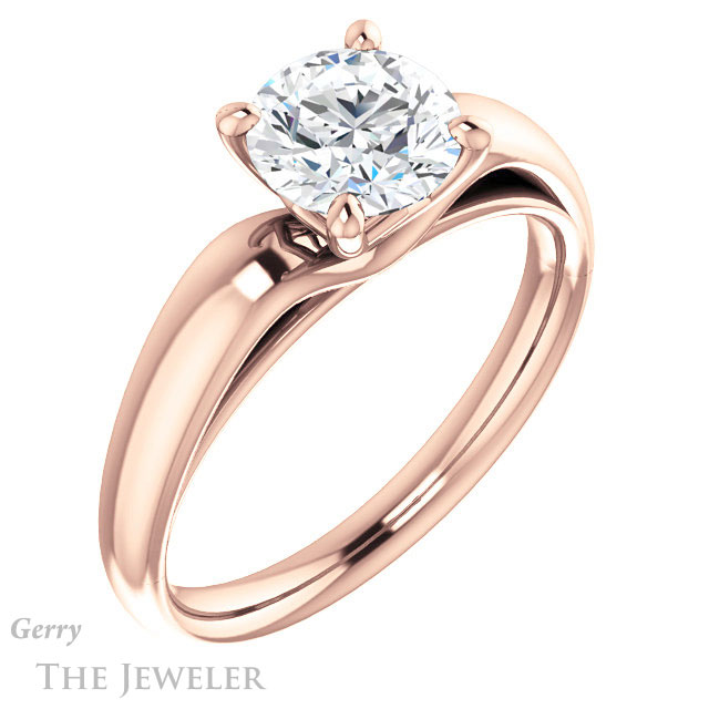 Round Cut Forever One Moissanite Engagement Ring #GTJ993-round-fo-r 4 Round Cut Forever One Moissanite Engagement Ring #GTJ993-round-fo-r