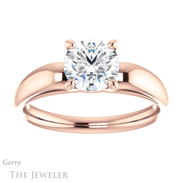 Round Cut Forever One Moissanite Engagement Ring #GTJ993-round-fo-r 1 Round Cut Forever One Moissanite Engagement Ring #GTJ993-round-fo-r