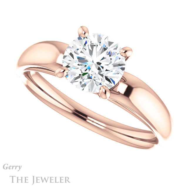 Round Cut Forever One Moissanite Engagement Ring #GTJ993-round-fo-r 5 Round Cut Forever One Moissanite Engagement Ring #GTJ993-round-fo-r
