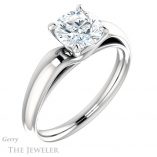 Round Cut Forever One Moissanite Engagement Ring #GTJ993-round-fo-w