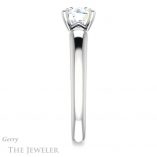 Round Cut Forever One Moissanite Engagement Ring #GTJ993-round-fo-w