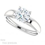 Round Cut Forever One Moissanite Engagement Ring #GTJ993-round-fo-w