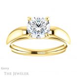 Round Cut Forever One Moissanite Engagement Ring #GTJ993-round-fo-y