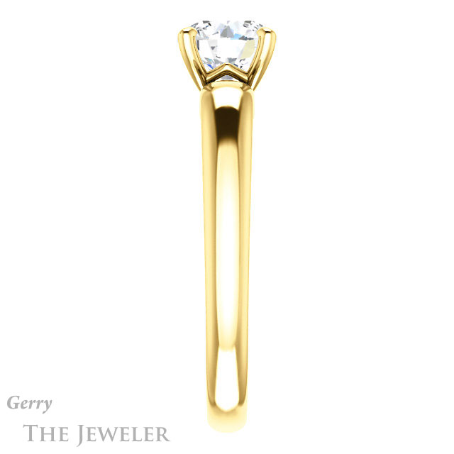 Round Cut Forever One Moissanite Engagement Ring #GTJ993-round-fo-y