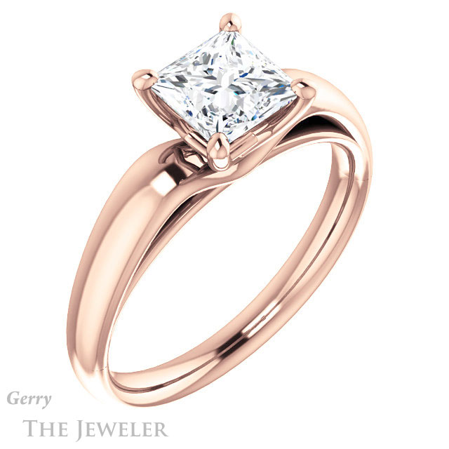 Princess Cut Forever One Moissanite Engagement Ring #GTJ993-square-fo-r 4 Princess Cut Forever One Moissanite Engagement Ring #GTJ993-square-fo-r