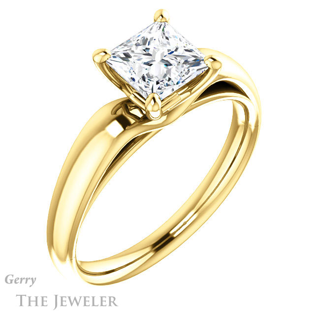 Princess Cut Forever One Moissanite Engagement Ring #GTJ993-square-fo-y 4 Princess Cut Forever One Moissanite Engagement Ring #GTJ993-square-fo-y
