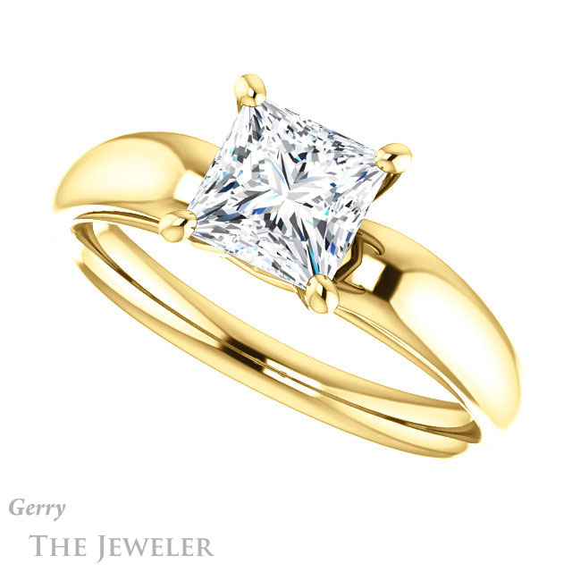 Princess Cut Forever One Moissanite Engagement Ring #GTJ993-square-fo-y 5 Princess Cut Forever One Moissanite Engagement Ring #GTJ993-square-fo-y