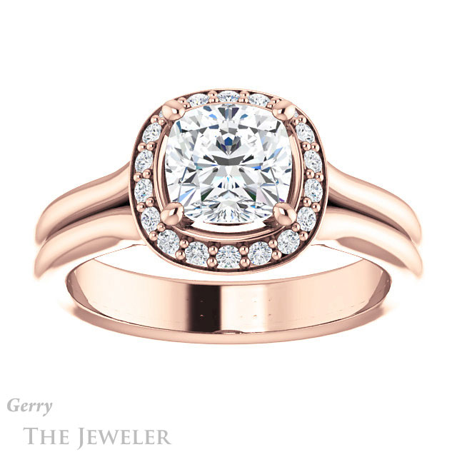 Cushion Cut Forever One Moissanite Engagement Ring #GTJ994-cushion-fo-r
