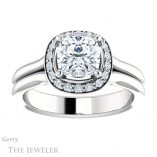 Cushion Cut Forever One Moissanite Engagement Ring #GTJ994-cushion-fo-w 1 Cushion Cut Forever One Moissanite Engagement Ring #GTJ994-cushion-fo-w