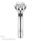 Cushion Cut Forever One Moissanite Engagement Ring #GTJ994-cushion-fo-w 3 Cushion Cut Forever One Moissanite Engagement Ring #GTJ994-cushion-fo-w