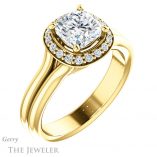 Cushion Cut Forever One Moissanite Engagement Ring #GTJ994-cushion-fo-y